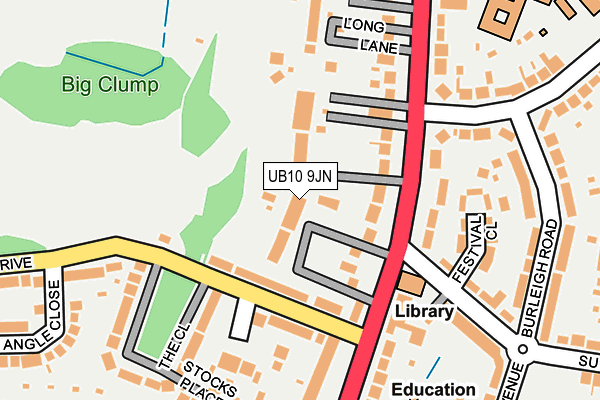 UB10 9JN map - OS OpenMap – Local (Ordnance Survey)