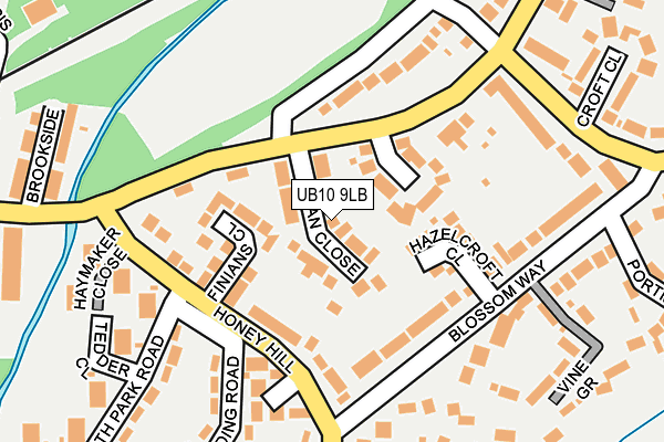 UB10 9LB map - OS OpenMap – Local (Ordnance Survey)