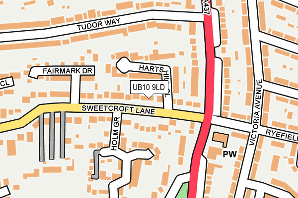 UB10 9LD map - OS OpenMap – Local (Ordnance Survey)