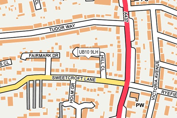 UB10 9LH map - OS OpenMap – Local (Ordnance Survey)