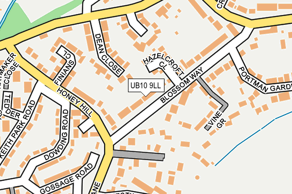 UB10 9LL map - OS OpenMap – Local (Ordnance Survey)