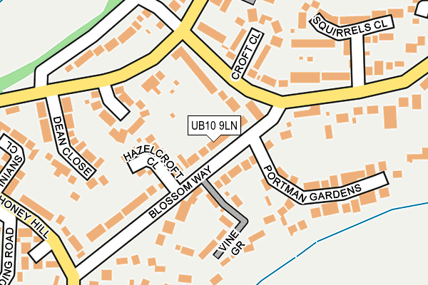 UB10 9LN map - OS OpenMap – Local (Ordnance Survey)