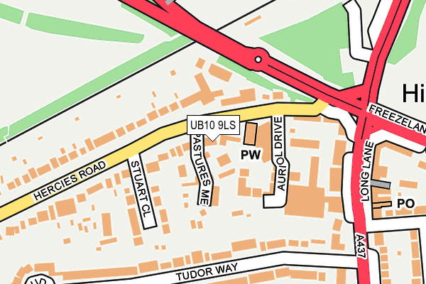 UB10 9LS map - OS OpenMap – Local (Ordnance Survey)