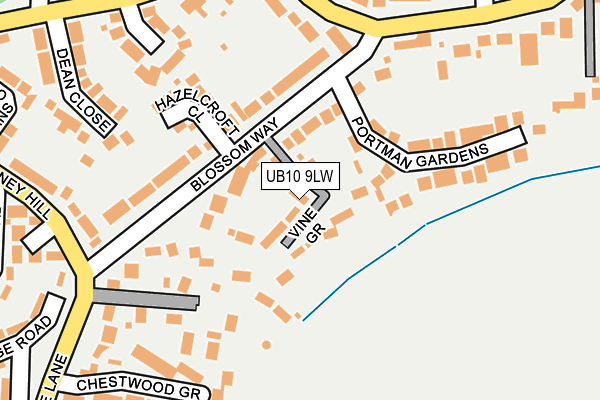 UB10 9LW map - OS OpenMap – Local (Ordnance Survey)