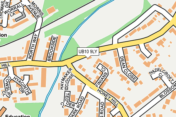 UB10 9LY map - OS OpenMap – Local (Ordnance Survey)