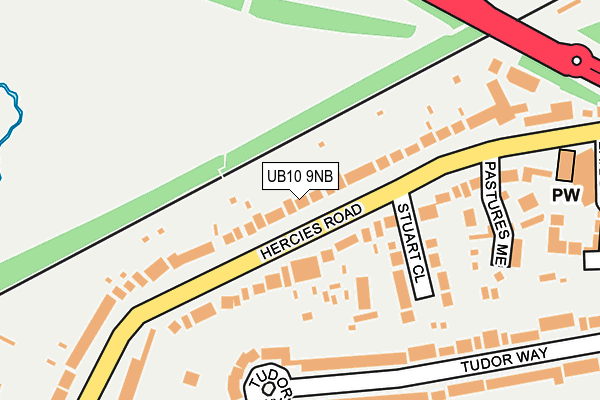 UB10 9NB map - OS OpenMap – Local (Ordnance Survey)