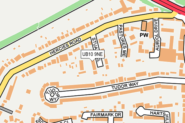 UB10 9NE map - OS OpenMap – Local (Ordnance Survey)