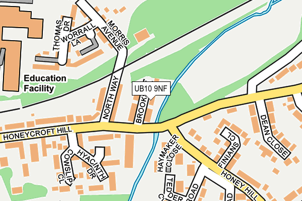 UB10 9NF map - OS OpenMap – Local (Ordnance Survey)