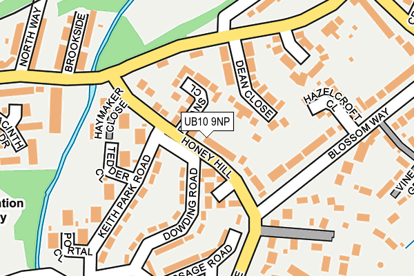 UB10 9NP map - OS OpenMap – Local (Ordnance Survey)