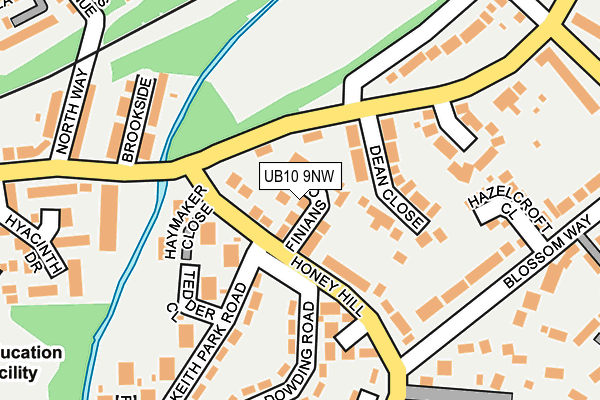 UB10 9NW map - OS OpenMap – Local (Ordnance Survey)