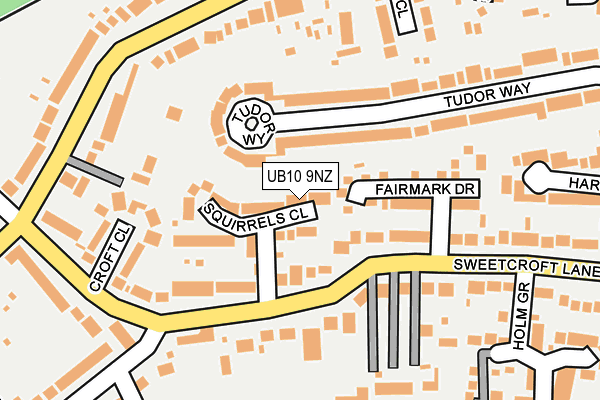 UB10 9NZ map - OS OpenMap – Local (Ordnance Survey)