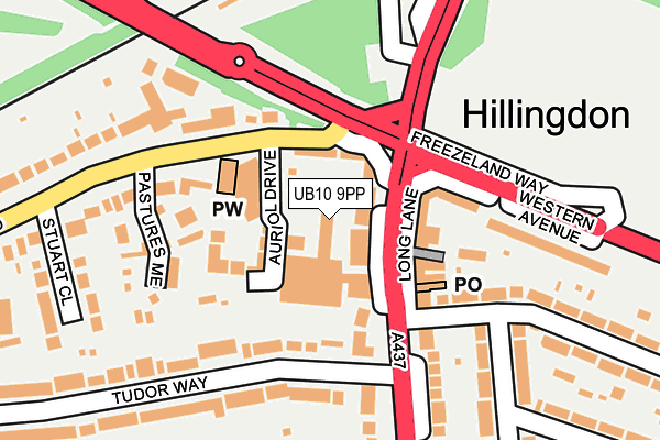 UB10 9PP map - OS OpenMap – Local (Ordnance Survey)