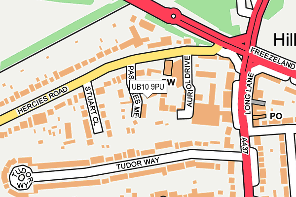 UB10 9PU map - OS OpenMap – Local (Ordnance Survey)