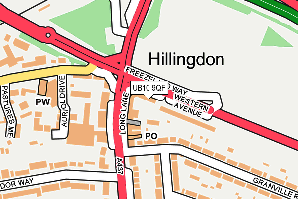 UB10 9QF map - OS OpenMap – Local (Ordnance Survey)