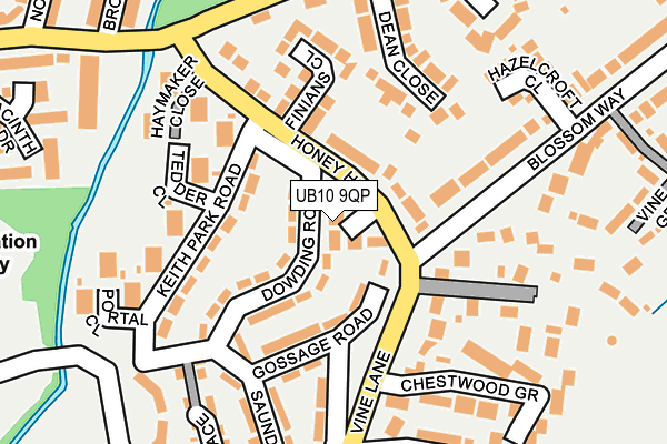 UB10 9QP map - OS OpenMap – Local (Ordnance Survey)