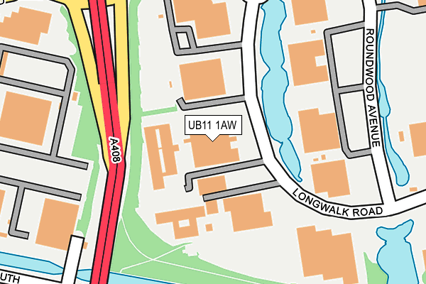 UB11 1AW map - OS OpenMap – Local (Ordnance Survey)