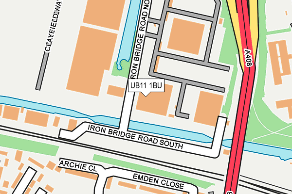 UB11 1BU map - OS OpenMap – Local (Ordnance Survey)