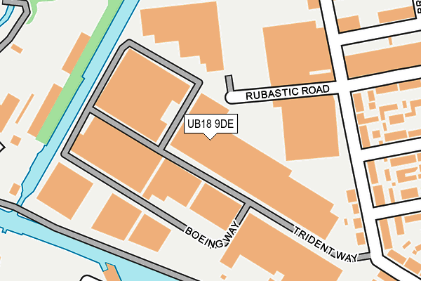 UB18 9DE map - OS OpenMap – Local (Ordnance Survey)