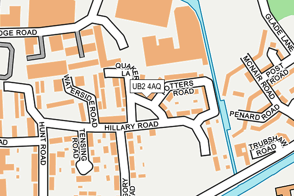 UB2 4AQ map - OS OpenMap – Local (Ordnance Survey)