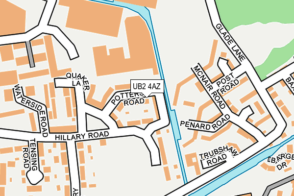 UB2 4AZ map - OS OpenMap – Local (Ordnance Survey)