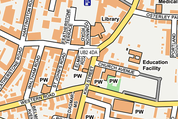 UB2 4DA map - OS OpenMap – Local (Ordnance Survey)