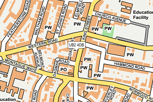 UB2 4DB map - OS OpenMap – Local (Ordnance Survey)
