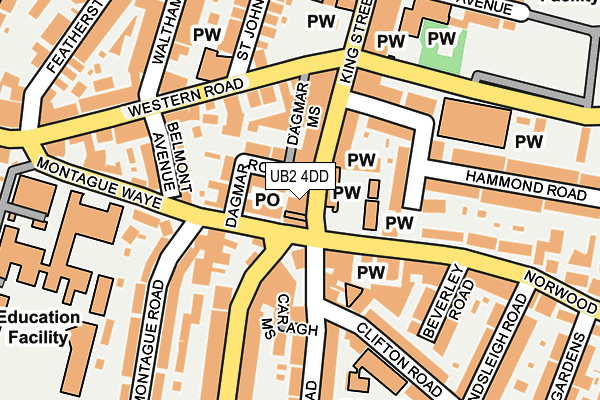 UB2 4DD map - OS OpenMap – Local (Ordnance Survey)