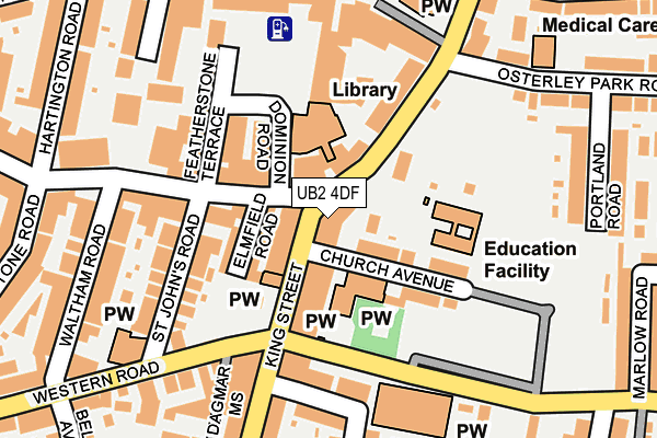 UB2 4DF map - OS OpenMap – Local (Ordnance Survey)