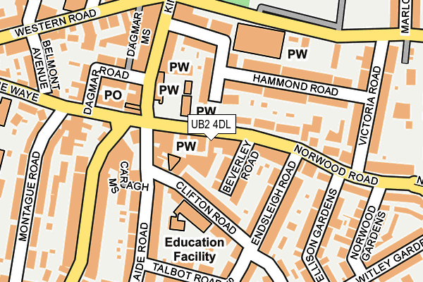 UB2 4DL map - OS OpenMap – Local (Ordnance Survey)