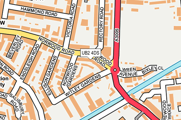 UB2 4DS map - OS OpenMap – Local (Ordnance Survey)