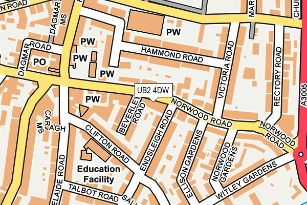 UB2 4DW map - OS OpenMap – Local (Ordnance Survey)