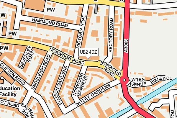 UB2 4DZ map - OS OpenMap – Local (Ordnance Survey)