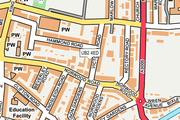 UB2 4ED map - OS OpenMap – Local (Ordnance Survey)