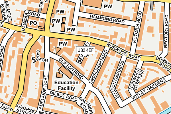 UB2 4EF map - OS OpenMap – Local (Ordnance Survey)