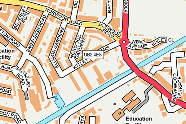 UB2 4ES map - OS OpenMap – Local (Ordnance Survey)