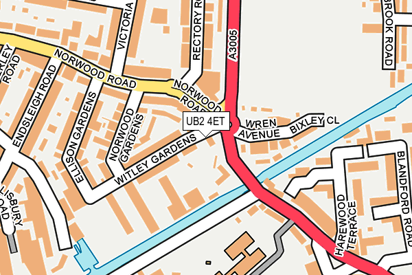 UB2 4ET map - OS OpenMap – Local (Ordnance Survey)