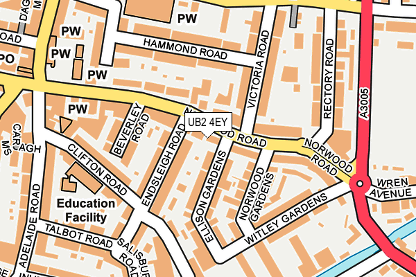 UB2 4EY map - OS OpenMap – Local (Ordnance Survey)