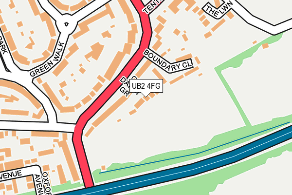 UB2 4FG map - OS OpenMap – Local (Ordnance Survey)