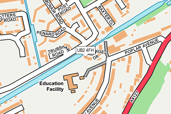 UB2 4FH map - OS OpenMap – Local (Ordnance Survey)