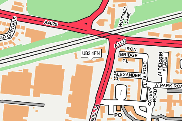 UB2 4FN map - OS OpenMap – Local (Ordnance Survey)