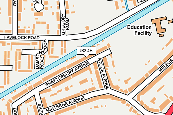 UB2 4HJ map - OS OpenMap – Local (Ordnance Survey)