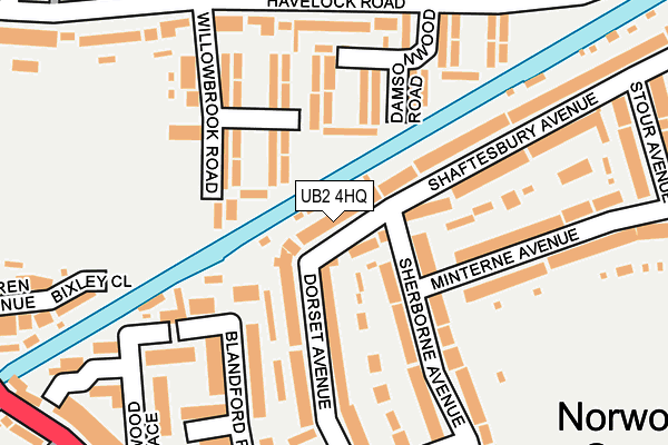 UB2 4HQ map - OS OpenMap – Local (Ordnance Survey)