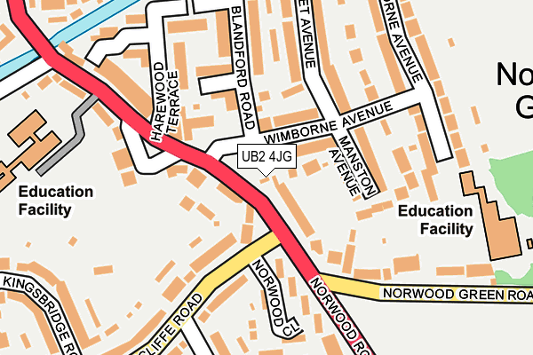 UB2 4JG map - OS OpenMap – Local (Ordnance Survey)