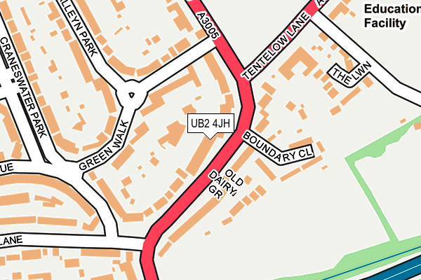 UB2 4JH map - OS OpenMap – Local (Ordnance Survey)