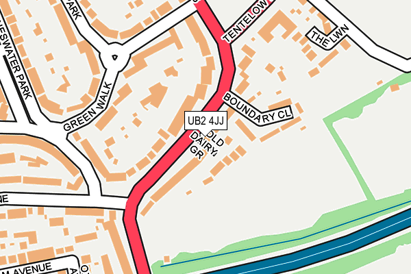 UB2 4JJ map - OS OpenMap – Local (Ordnance Survey)
