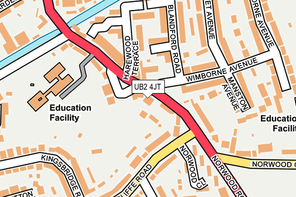 UB2 4JT map - OS OpenMap – Local (Ordnance Survey)