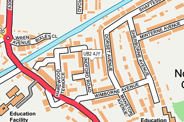 UB2 4JY map - OS OpenMap – Local (Ordnance Survey)