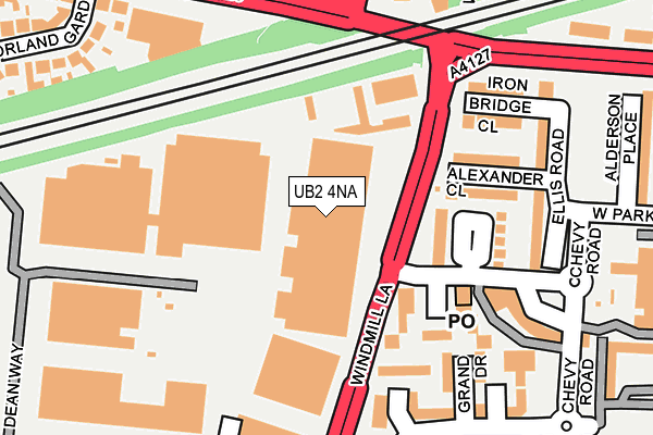 UB2 4NA map - OS OpenMap – Local (Ordnance Survey)