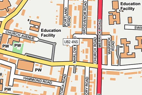 UB2 4NS map - OS OpenMap – Local (Ordnance Survey)