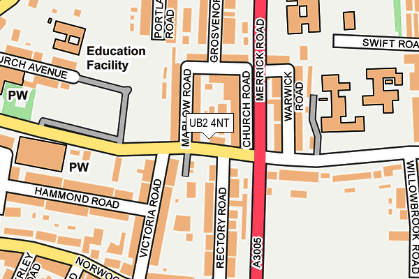 UB2 4NT map - OS OpenMap – Local (Ordnance Survey)
